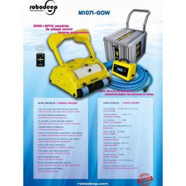 ROBODEEP Otomatik Havuz Temizleme Robotu M1071 Gow 25  Kablolu 25